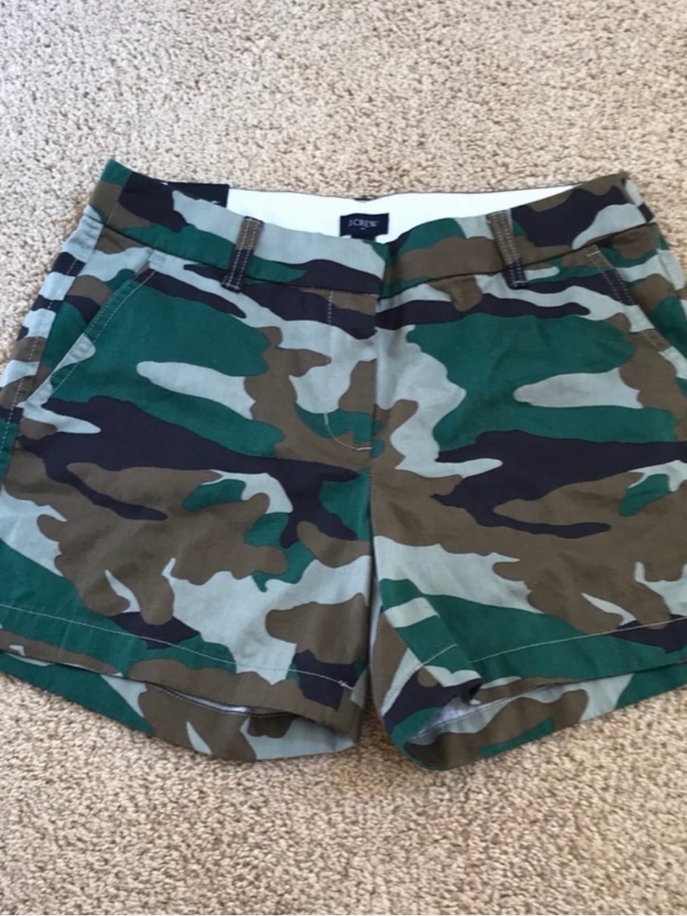 J. Crew Women's Camo Shorts - Green Multi